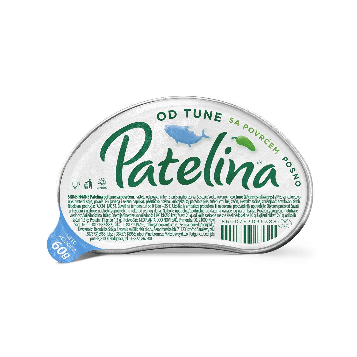 Patelina od tune sa povrcem 60g