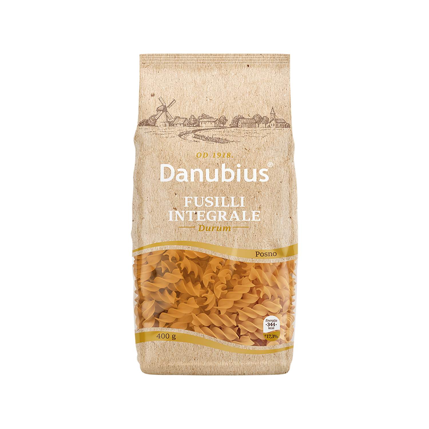 Danubius testenina fusilli integrale 400g