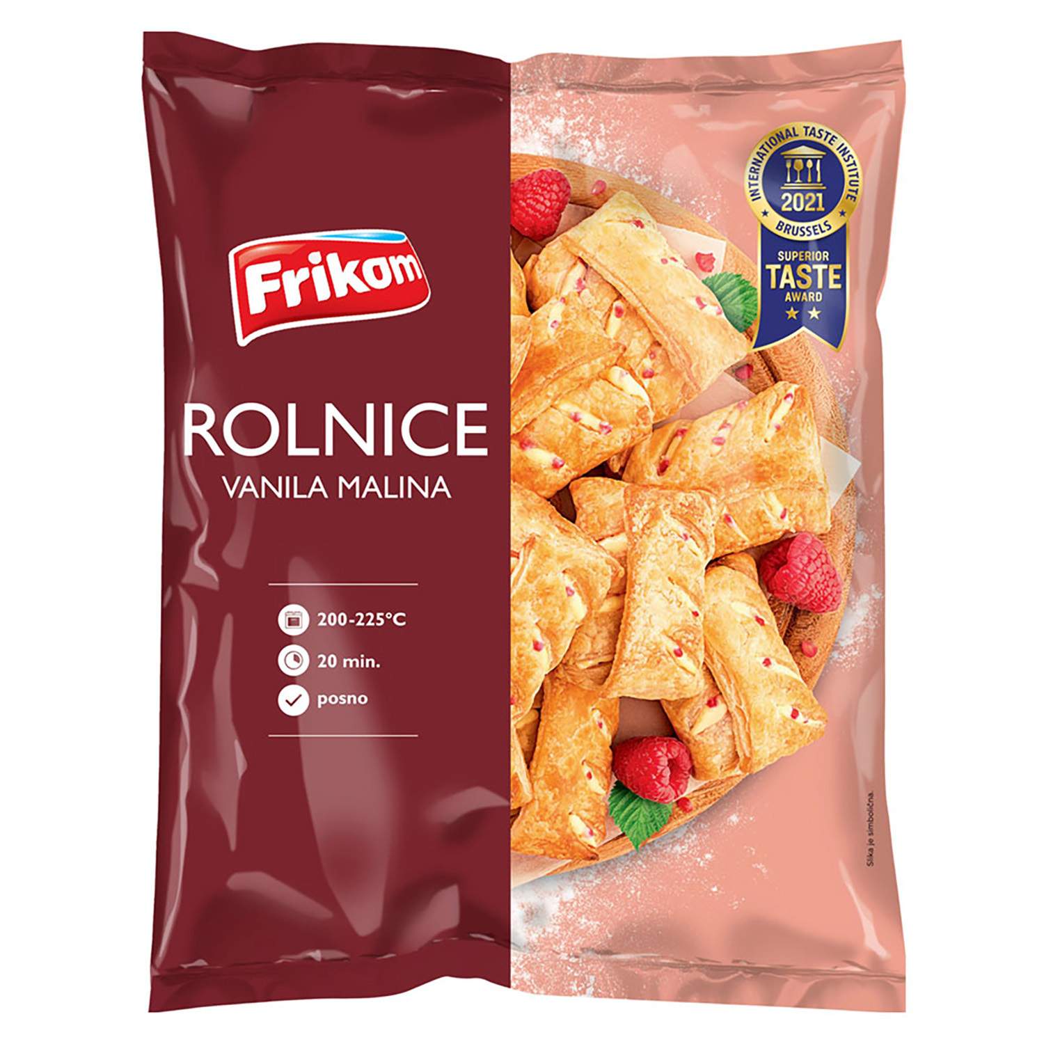 Frikom rolnice vanila malina 800g